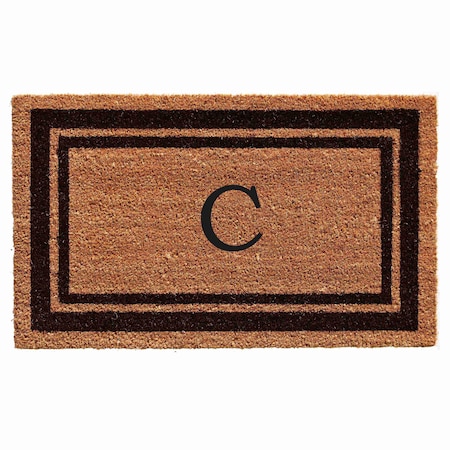 Calloway Mills Monogram Door Mat, Natural, Black, 24 in W x 48 in L 152962448C